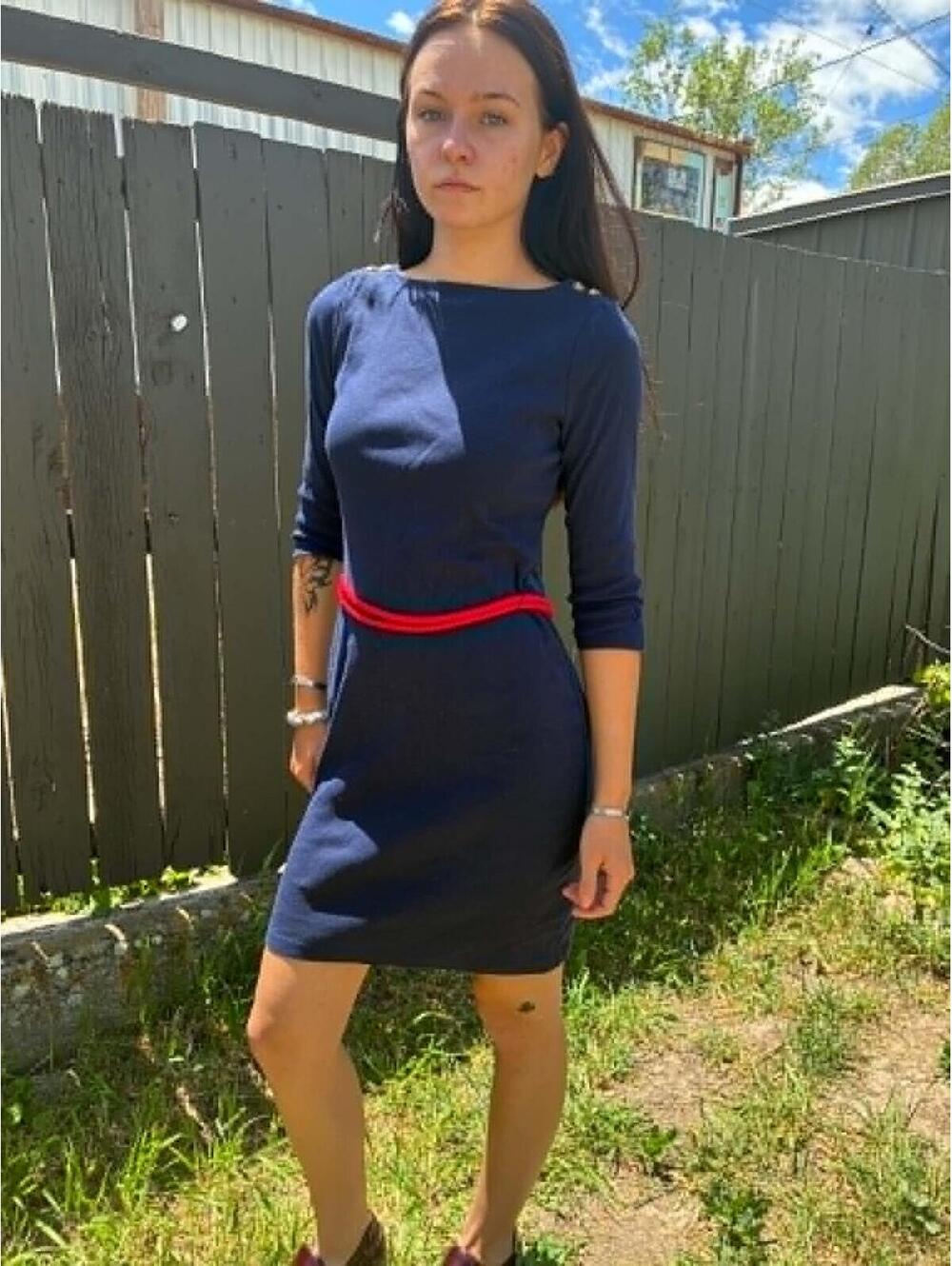 Y2K Lauren Ralph Lauren Navy Prep Core Mini Dress w/ Red Belt